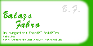 balazs fabro business card